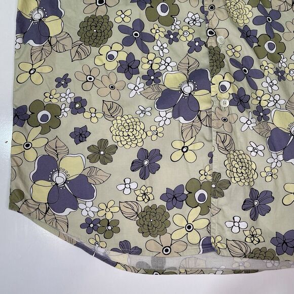 LORENZINI Men's Modern Fit Shirt S Button Down Abstract Floral Merate Italy - Picture 2 of 7